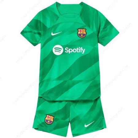 Barcelona Goalkeeper Børn Fodboldsæt 23/24 – Grøn